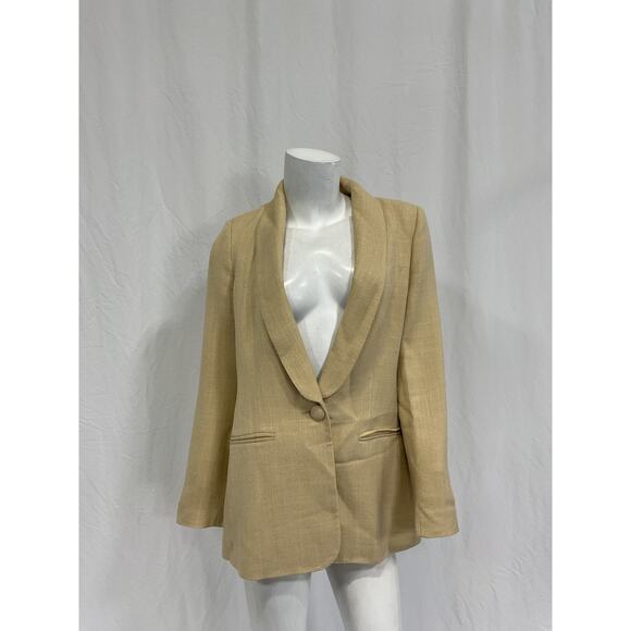 S�zane 'Gina' Beige Viscose Jacket Size 36 - Picture 2 of 5